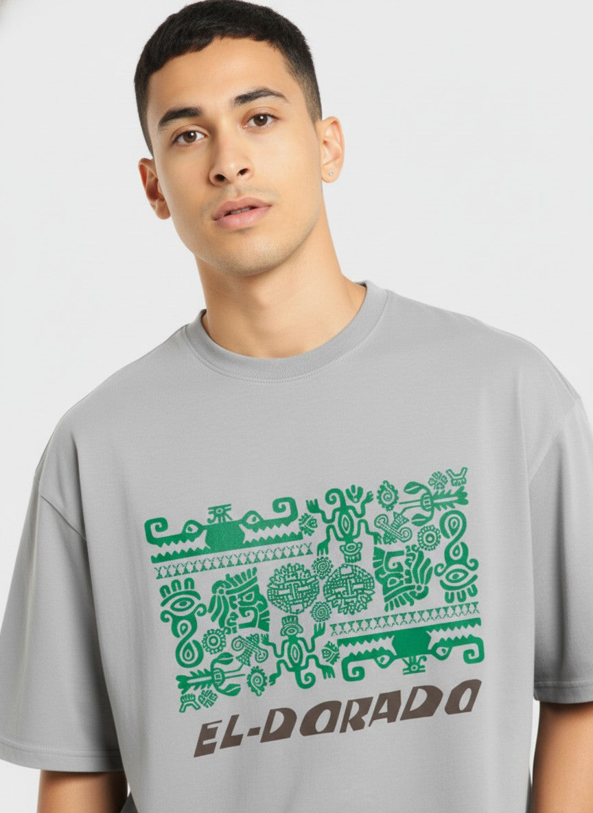 Men Oversized Cotton Tribal T-Shirt