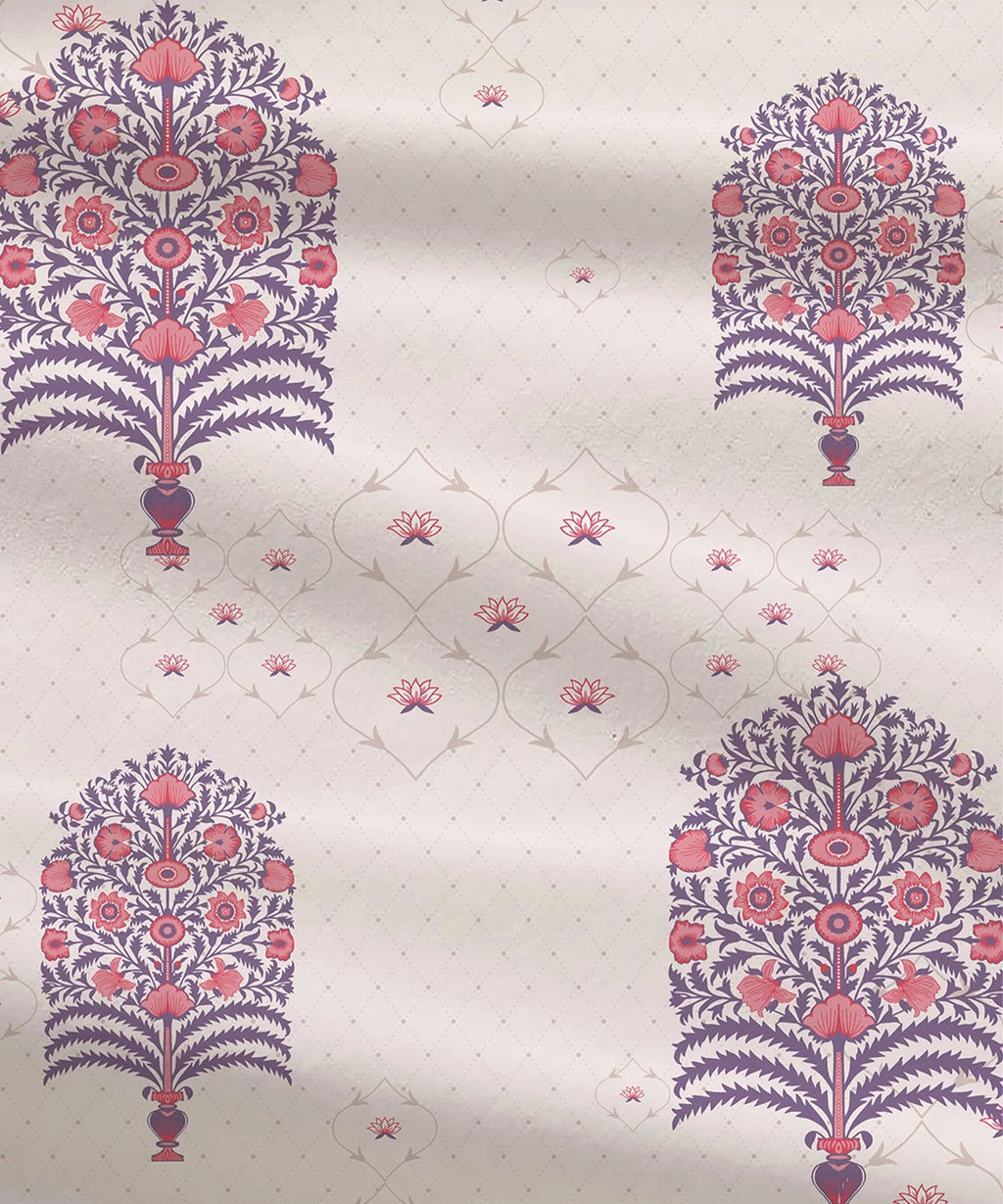 Celebration Queen Bedsheet Set, Saanjh Purple | 144 TC Cotton| 2 Pillow Covers