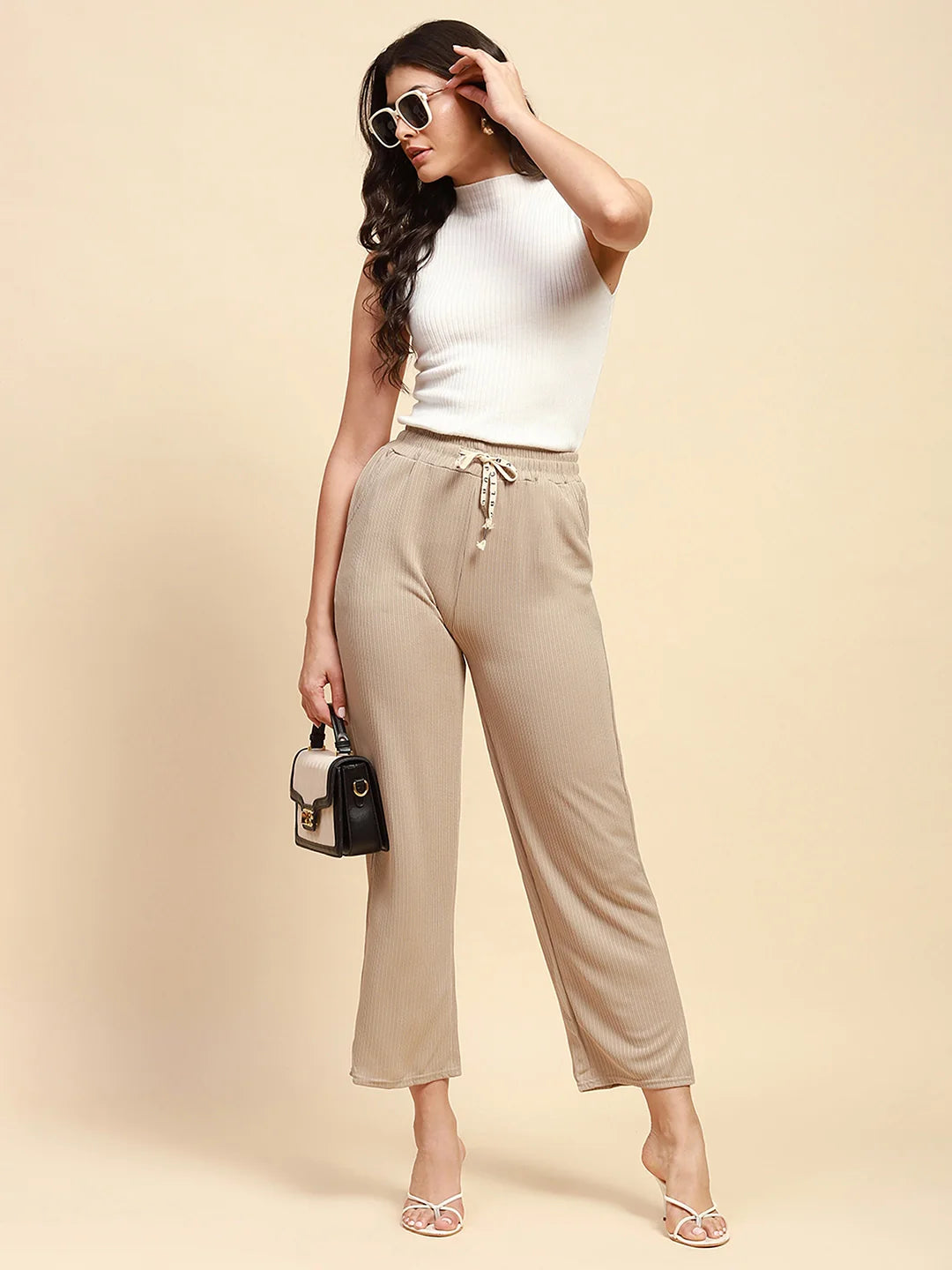 Beige Solid Lower
