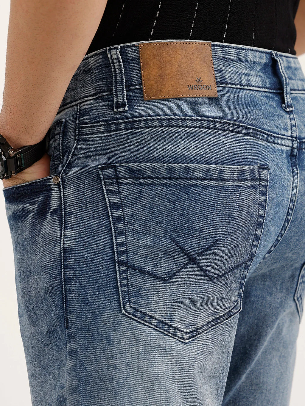 Slim Fit Faded Denim Jeans | Light Blue