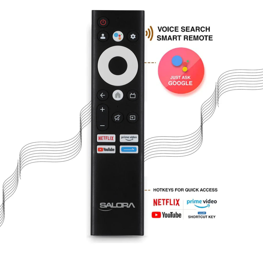 SALORA 164 CM (65 INCHES) 4K ULTRA HD SMART QLED GOOGLE TV, SLV-3655 QGTV (BLACK)