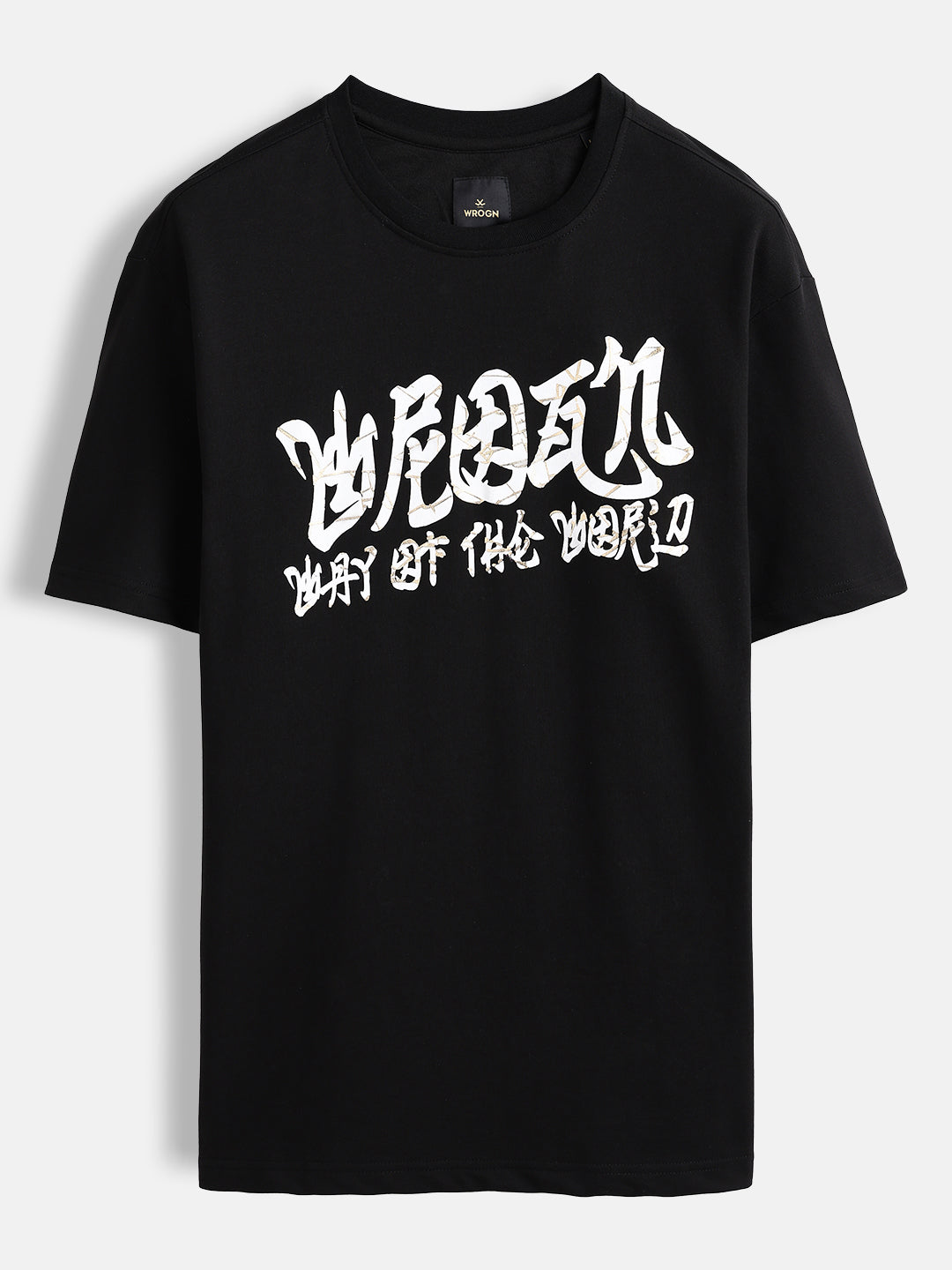 Statement front print oversized tshirt | Black