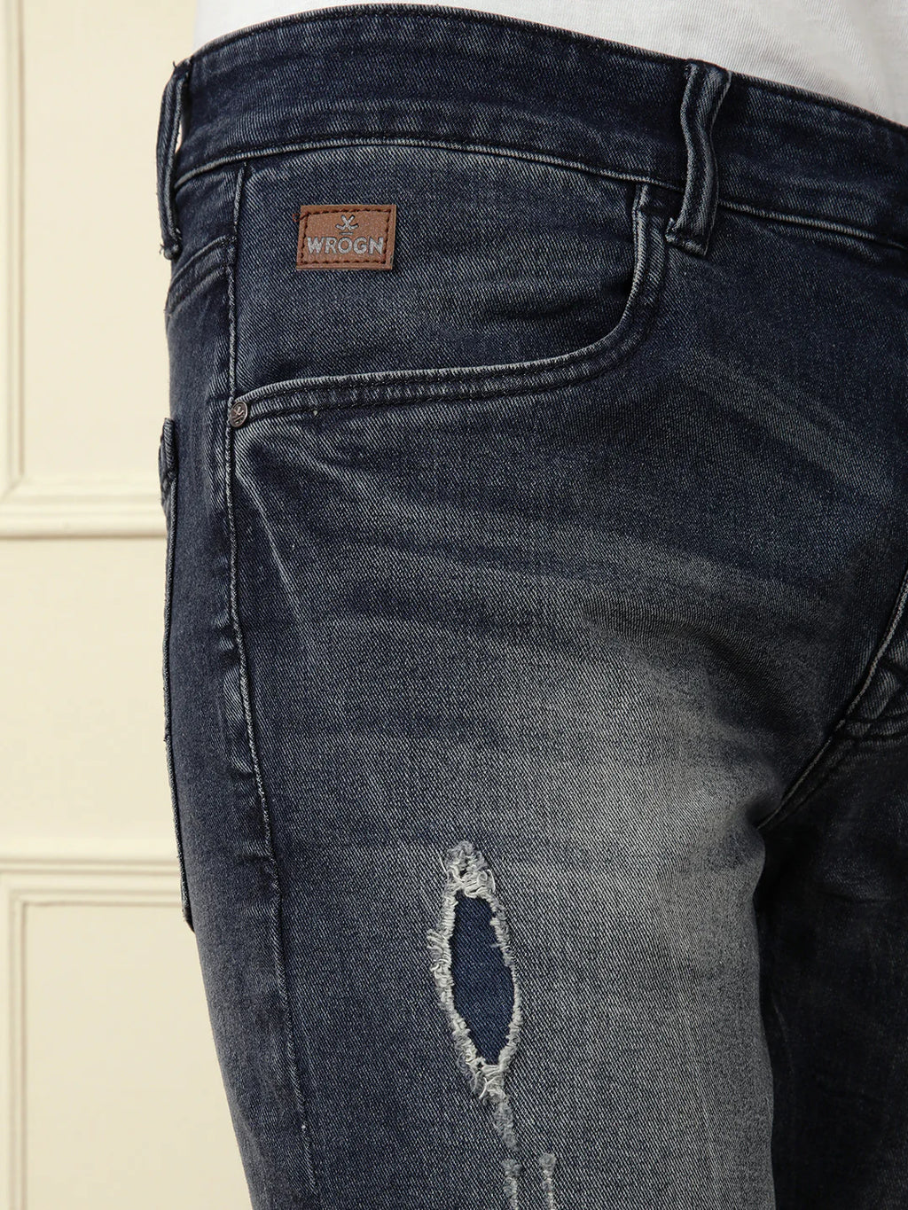 Acid Washed Patched Jeans