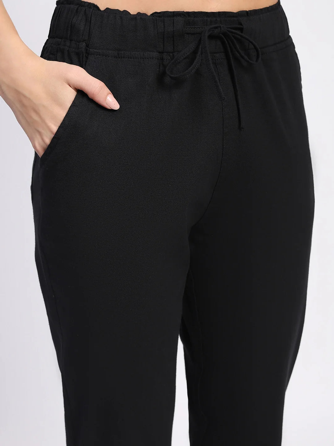 Regular Fit Black Lower With Pockets