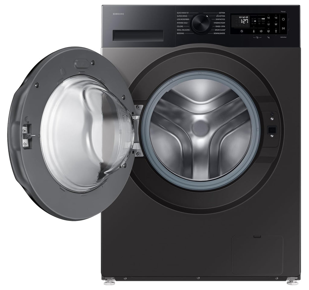 Samsung 9 kg, 5 star, AI EcoBubble, Super Speed, Wi-Fi, Hygiene Steam with Inbuilt Heater, Digital Inverter, Fully-Automatic Front Load Washing Machine (WW90DG5U24AXTL, Inox)