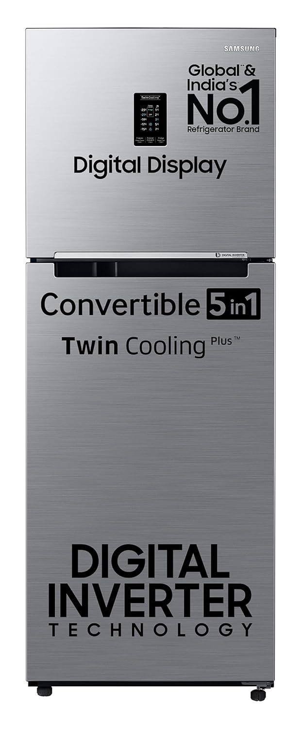 SAMSUNG 301 L Frost Free Double Door 3 Star Convertible Refrigerator with Digital Inverter, Convertible 5-in-1 and Display(Dents and Scratches)