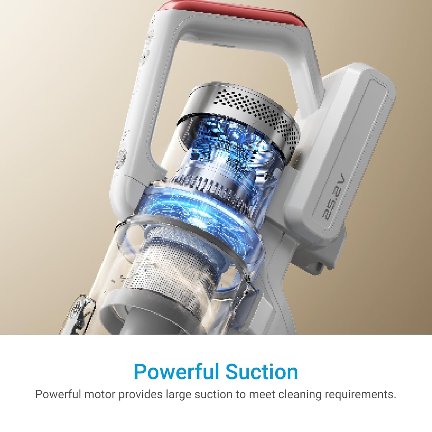 Midea 18P Cordless Vacuum Cleaner with BLDC Motor, Stand, 5-Stage HEPA Filtration, LED Light, 180° Rotatable Brush, Lightweight, Detachable Handheld, Ideal for Car Cleaning & Homes with Pets