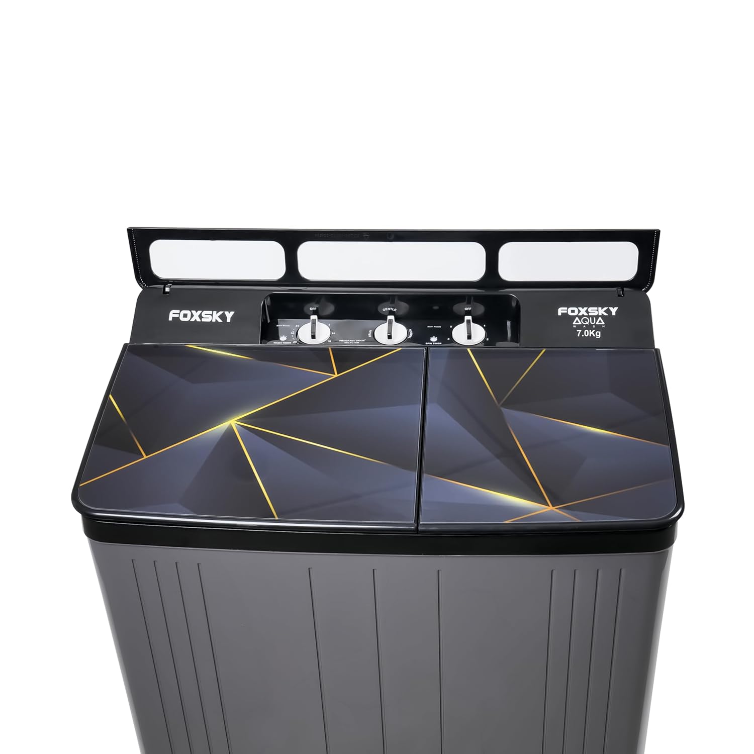 Foxsky 7.0 kg 5 Star Semi-Automatic Top Loading Washing Machine Appliance (2024 Model, Powerful Motor, Effective Wash Pulsator, 1370 RPM & Castors)(Aqua Wash 7.0KG)