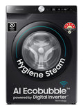 Samsung 8 kg, 5 star, Eco Bubble Technology, AI Control, Wi-Fi, Fully-Automatic Front Load Washing Machine (WW80T504DAB1TL,)