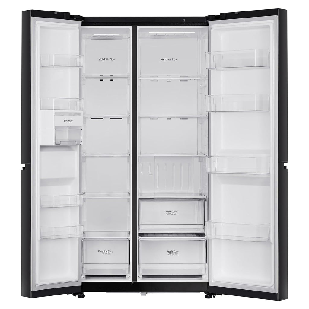 LG 655 L Frost Free Smart Inverter Double Door Side by Side Refrigerator (GL-B257HWBY, Western Black, Express Freezing | Multi Air-Flow)
