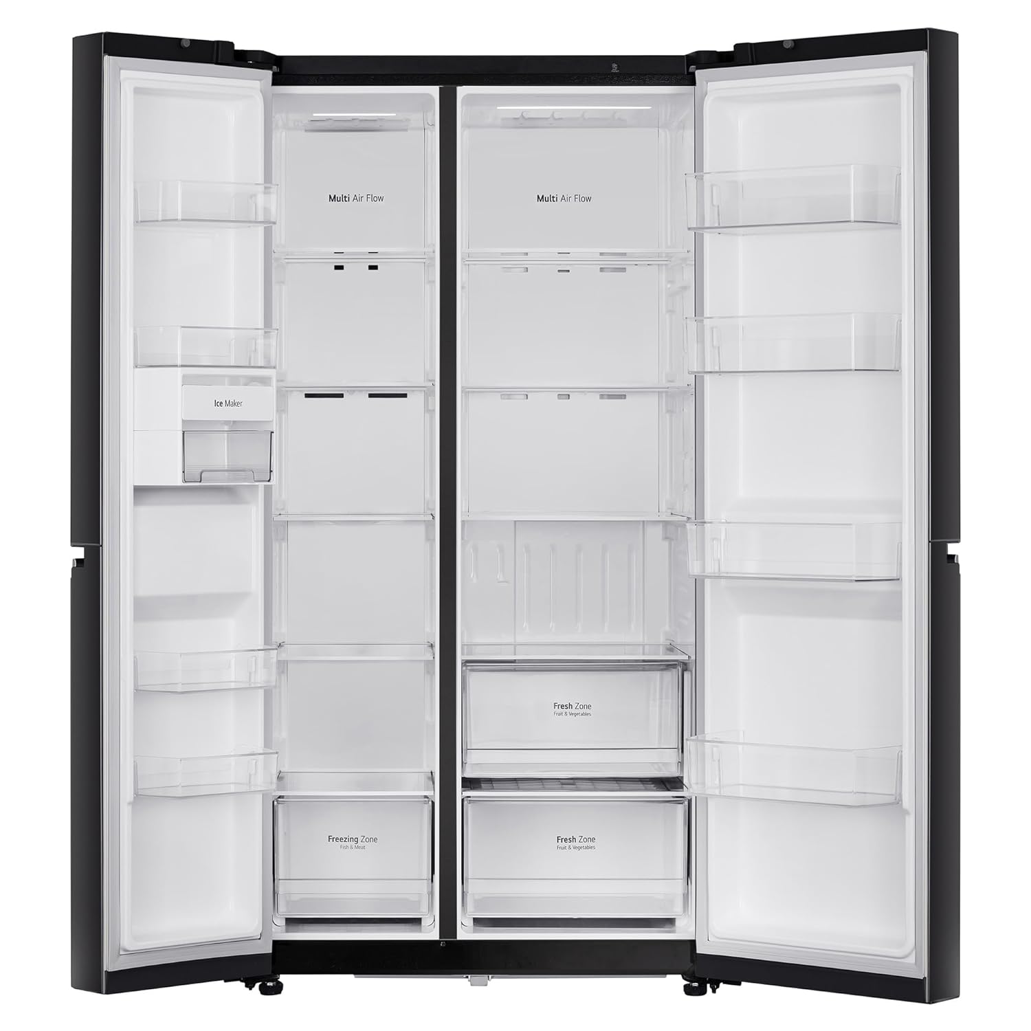 LG 655 L Frost Free Smart Inverter Double Door Side by Side Refrigerator (GL-B257HWBY, Western Black, Express Freezing | Multi Air-Flow)