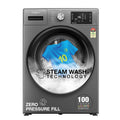 Whirlpool 8 Kg 5 Star Inverter Front Load Fully Automatic Washing Machine with In-Built Heater (XS8014BYM52E, MidNight Grey, Steam Technology, 100+ Tough Stains, 6th Sense Soft Move, 2024 Model)(Touched Up)
