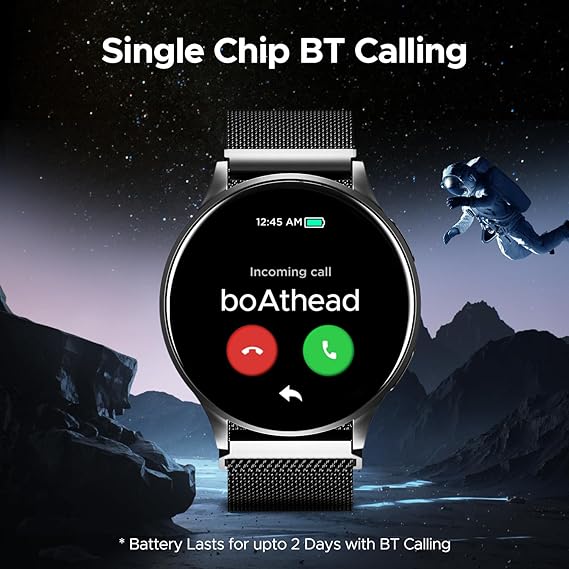 boAt Lunar Orb | Smartwatch with 1.45" (3.68cm) Amoled Display, BT Calling,  Crest+ OS, Watch Face Studio