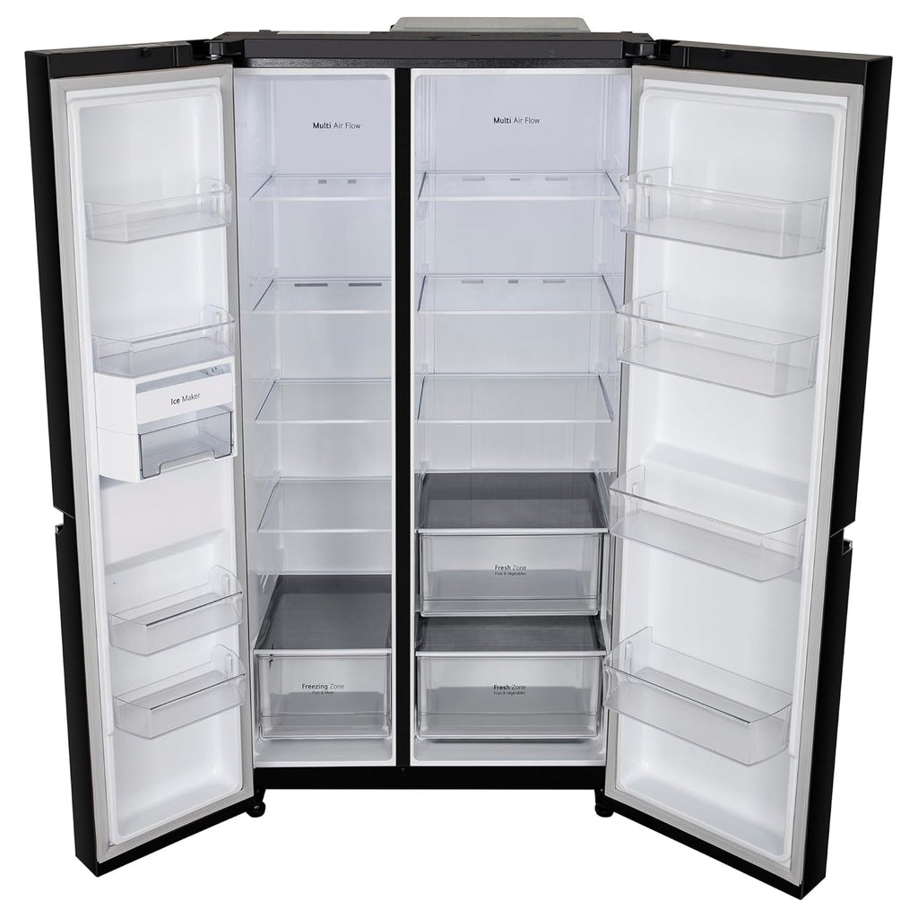 LG 655 L Frost Free Smart Inverter Double Door Side by Side Refrigerator (GL-B257HWBY, Western Black, Express Freezing | Multi Air-Flow)