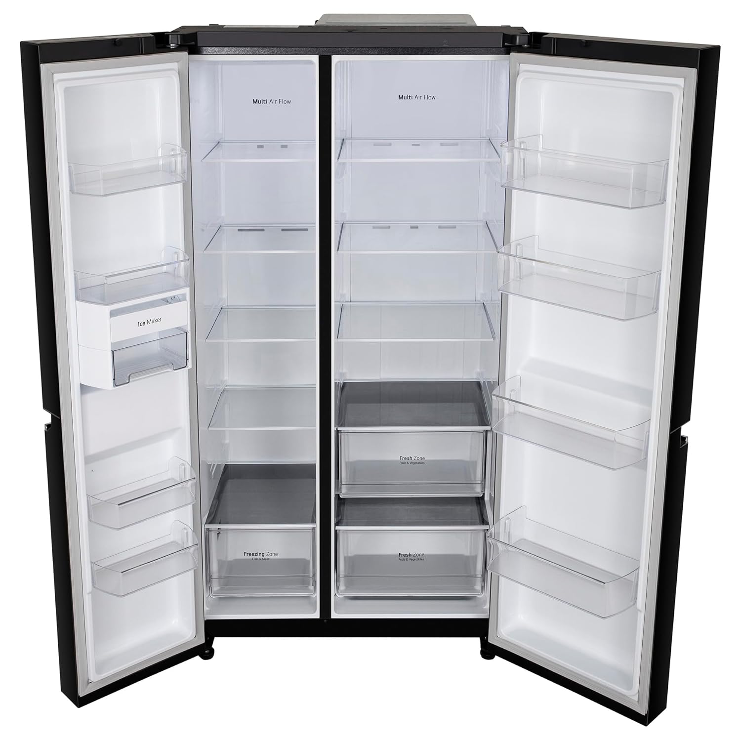 LG 655 L Frost Free Smart Inverter Double Door Side by Side Refrigerator (GL-B257HWBY, Western Black, Express Freezing | Multi Air-Flow)