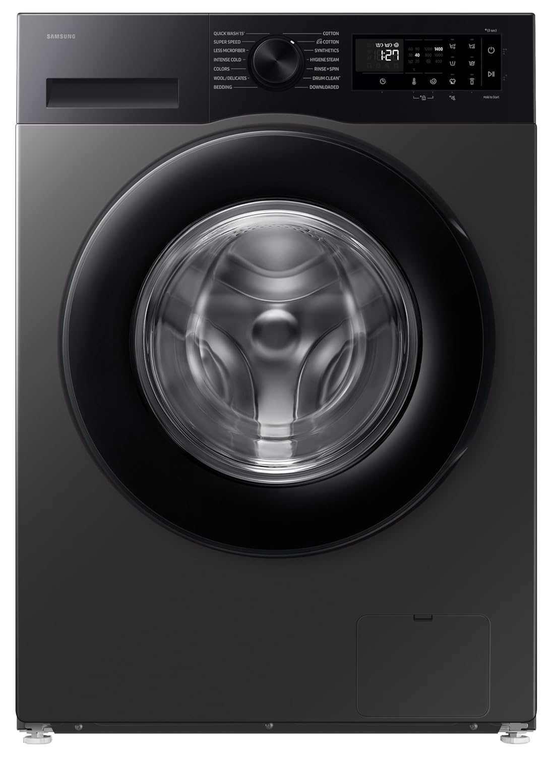 Samsung 9 kg, 5 star, AI EcoBubble, Super Speed, Wi-Fi, Hygiene Steam with Inbuilt Heater, Digital Inverter, Fully-Automatic Front Load Washing Machine (WW90DG5U24AXTL, Inox)