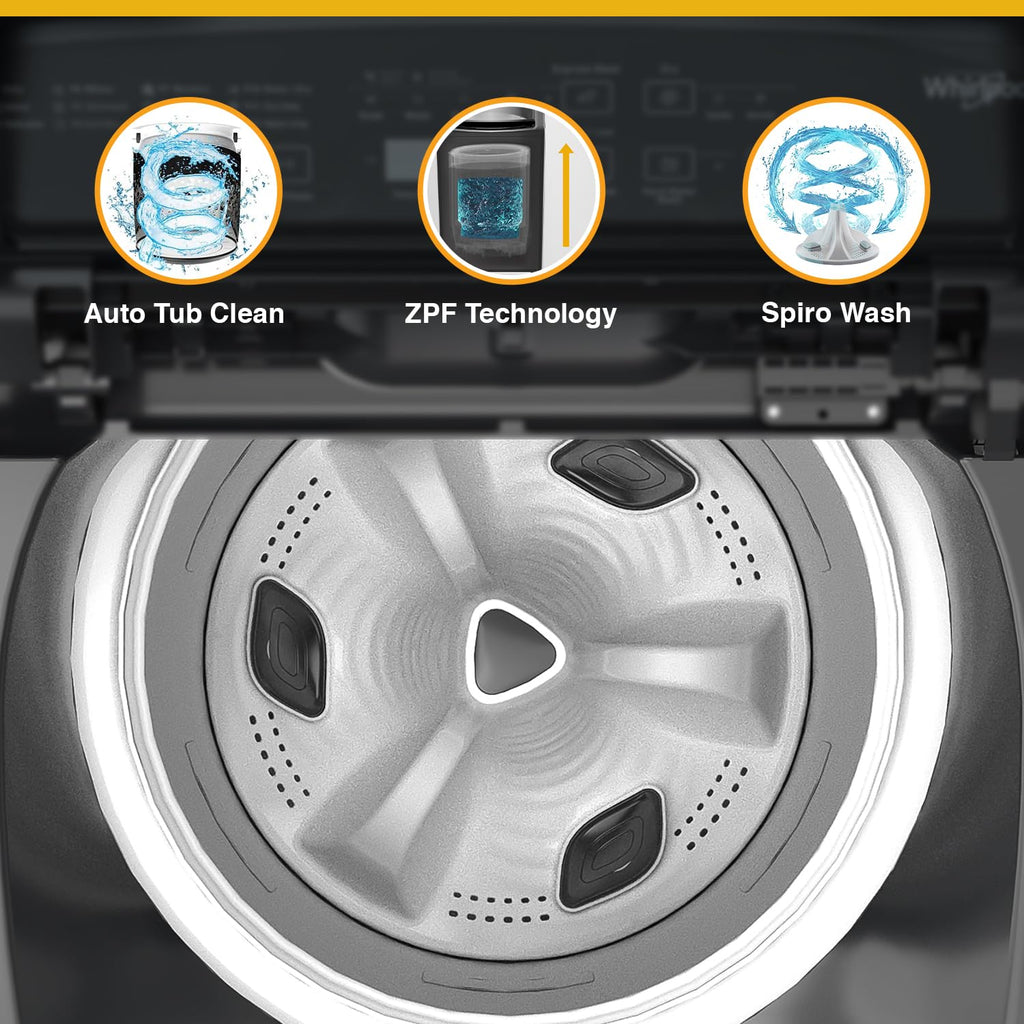 Whirlpool 7.5 Kg 5 Star StainWash Royal Plus Fully Automatic Top Load Washing Machine (SW ROYAL PLUS 7.5 (H) GREY with In-Built Heater)