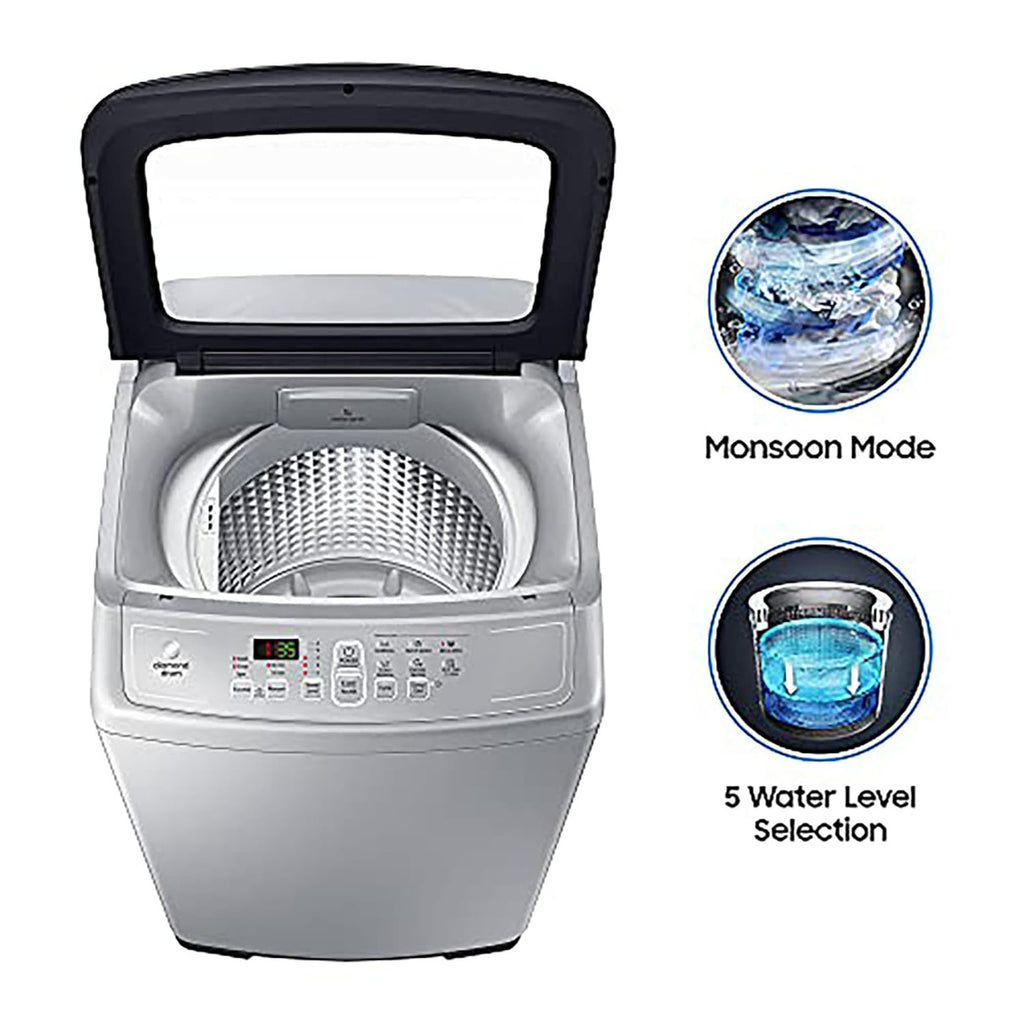 Samsung 7 kg Fully-Automatic Top Loading Washing Machine (WA70A4002GS/TL, Imperial Silver)