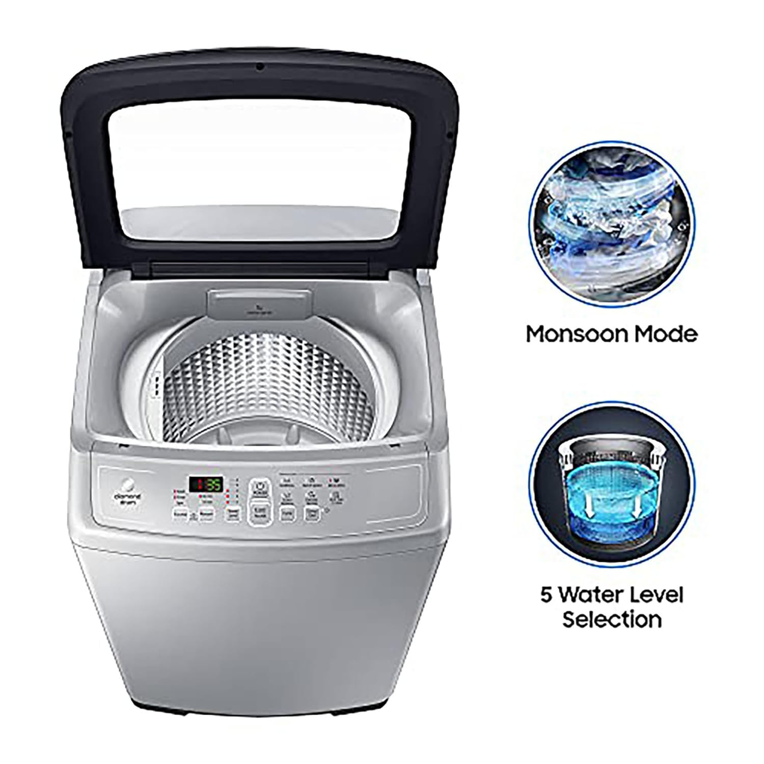 Samsung 7 kg Fully-Automatic Top Loading Washing Machine (WA70A4002GS/TL, Imperial Silver)