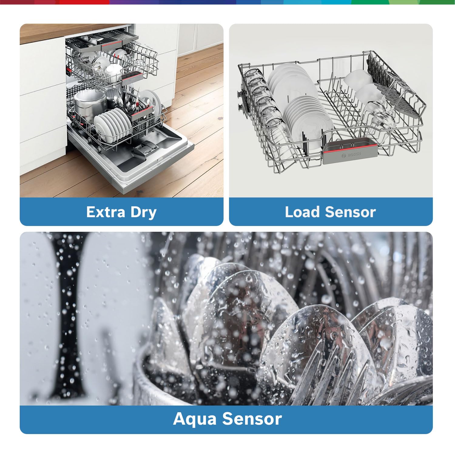 BOSCH SMS46KI03I Free Standing 14 Place Settings Intensive Kadhai Cleaning| No Pre-rinse Required Dishwasher