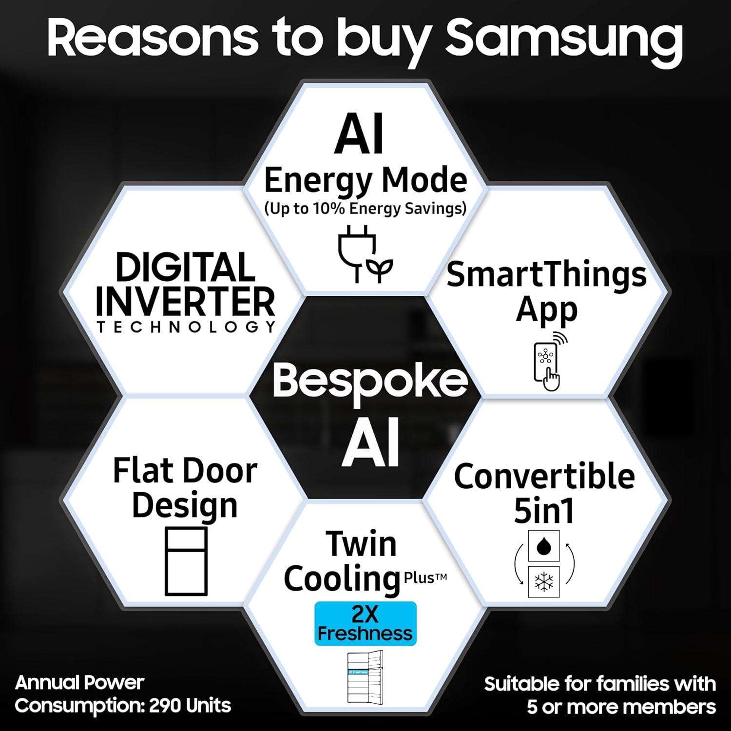 Samsung 419 L, 2 Star, Convertible 5-in-1, Digital Inverter, Frost Free Double Door Refrigerator (RT45DG6A2BS8HL, Silver, Elegant Inox)