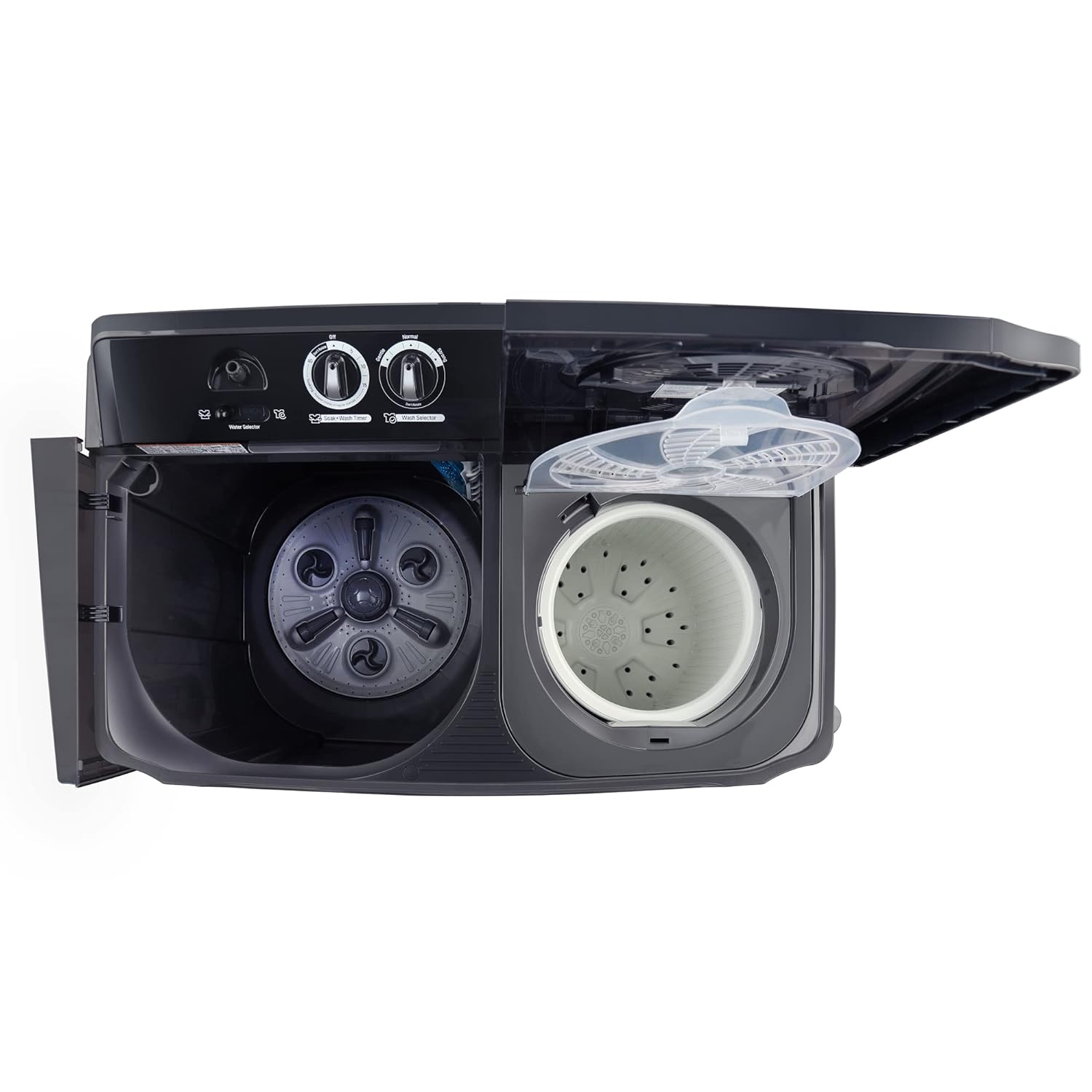 LG 11 Kg 5 Star Wind Jet Dry Rat Away Technology Semi-Automatic Top Loading Washing Machine (P1155SKAZ, Roller Jet Pulsator, Punch + 3, Middle Black)