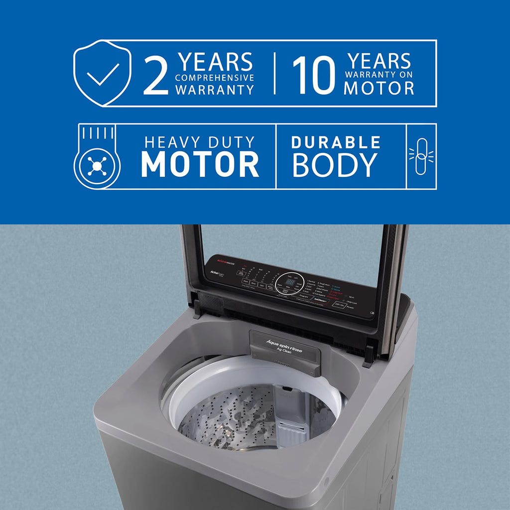 Panasonic 8 Kg Wifi Built-In Heater Fully-Automatic Top Loading Smart Washing Machine (NA-F80V10CRB, Silver)
