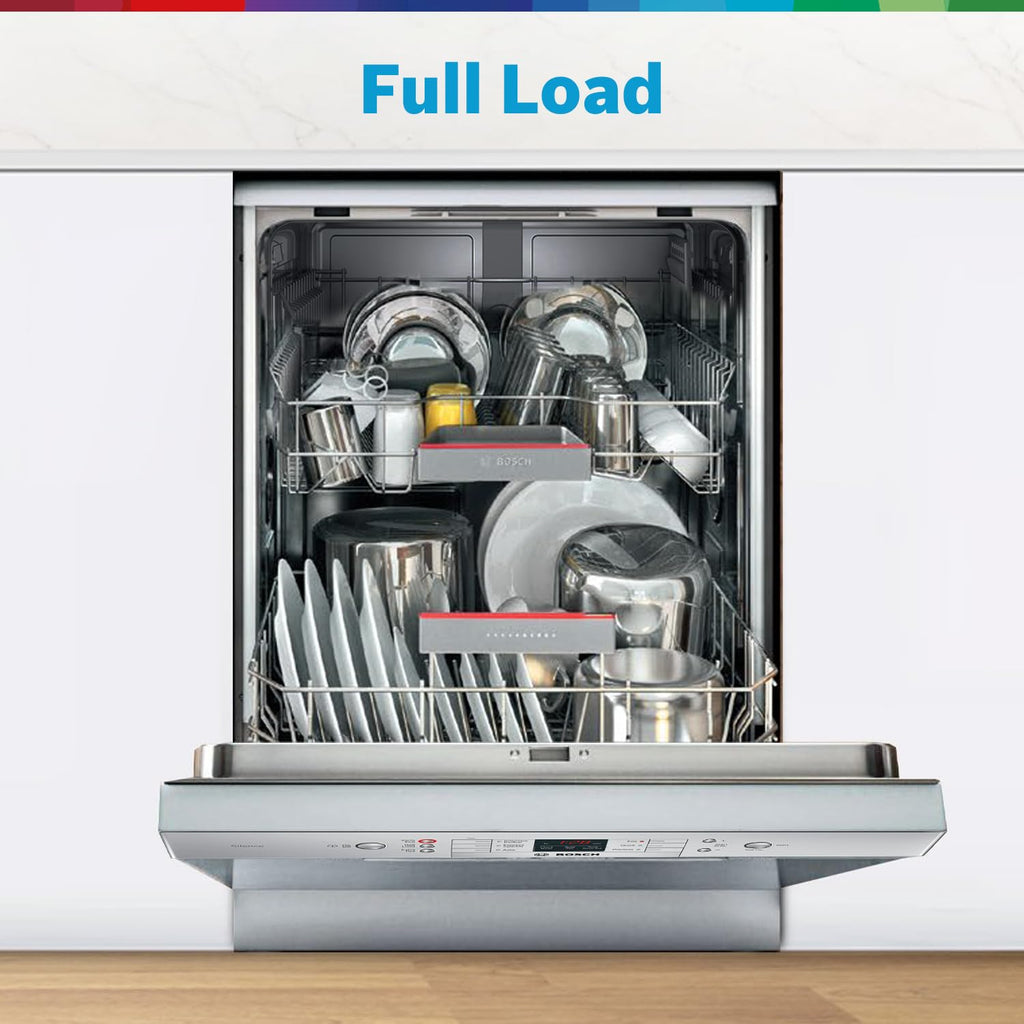 Bosch 13 Place Setting Dishwasher with Intensive Kadhai Program, No Pre-Rinse, 70? Hot water wash, Half Load Option & Extra Cutlery Box - (SMS66GI01I, Silver, Glass Protection Technology)