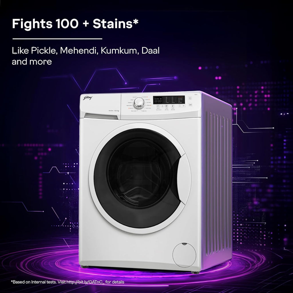 Godrej 7 Kg 5 Star, AI Powered, FabriSafe Drum, 65% Water Saving, Fully Automatic Front Load Washing Machine (WFEON CRS 7010 5.0 FKEDM GLWH, Glacial White)