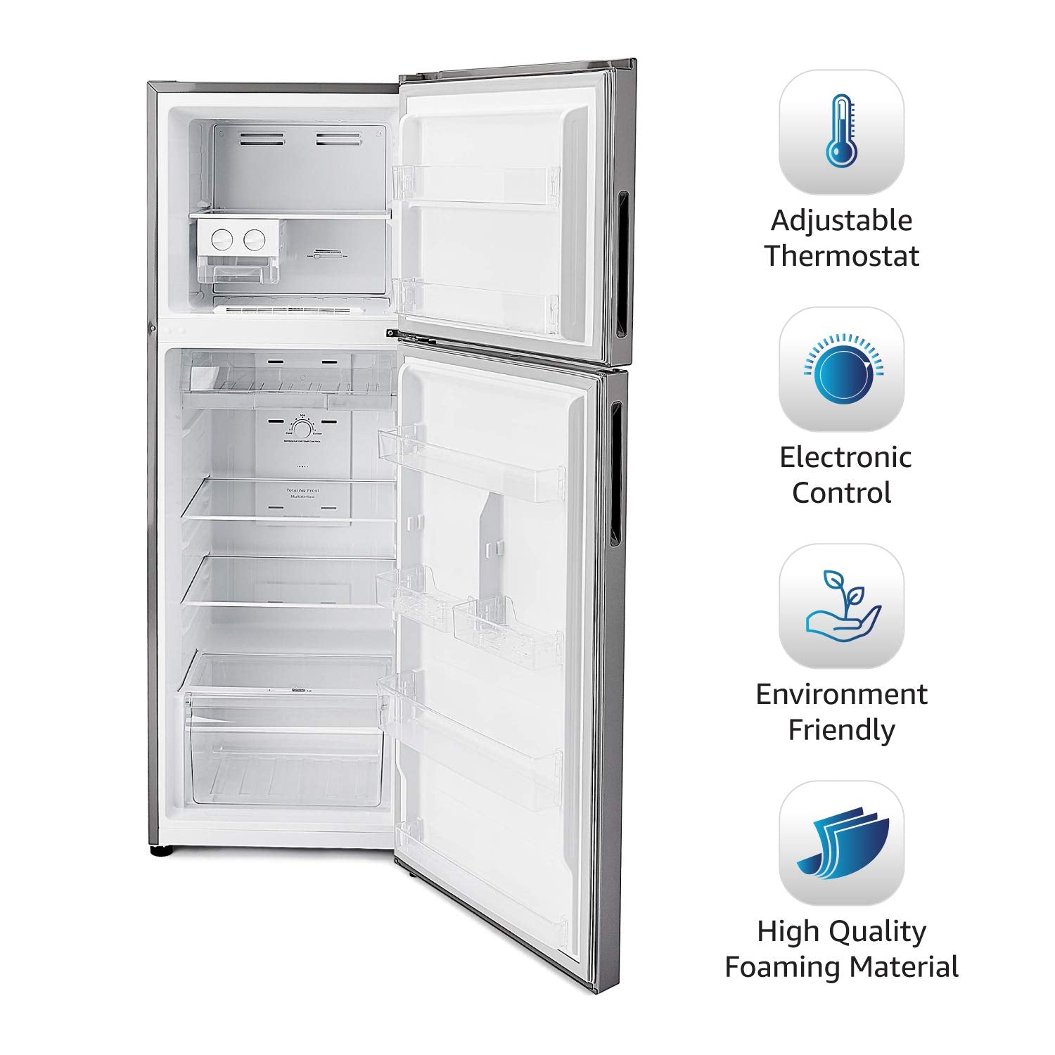 AmazonBasics 411 L 2 star Frost Free Double Door Refrigerator (Multi-airflow system, 2022 Model) (Minor Used)
