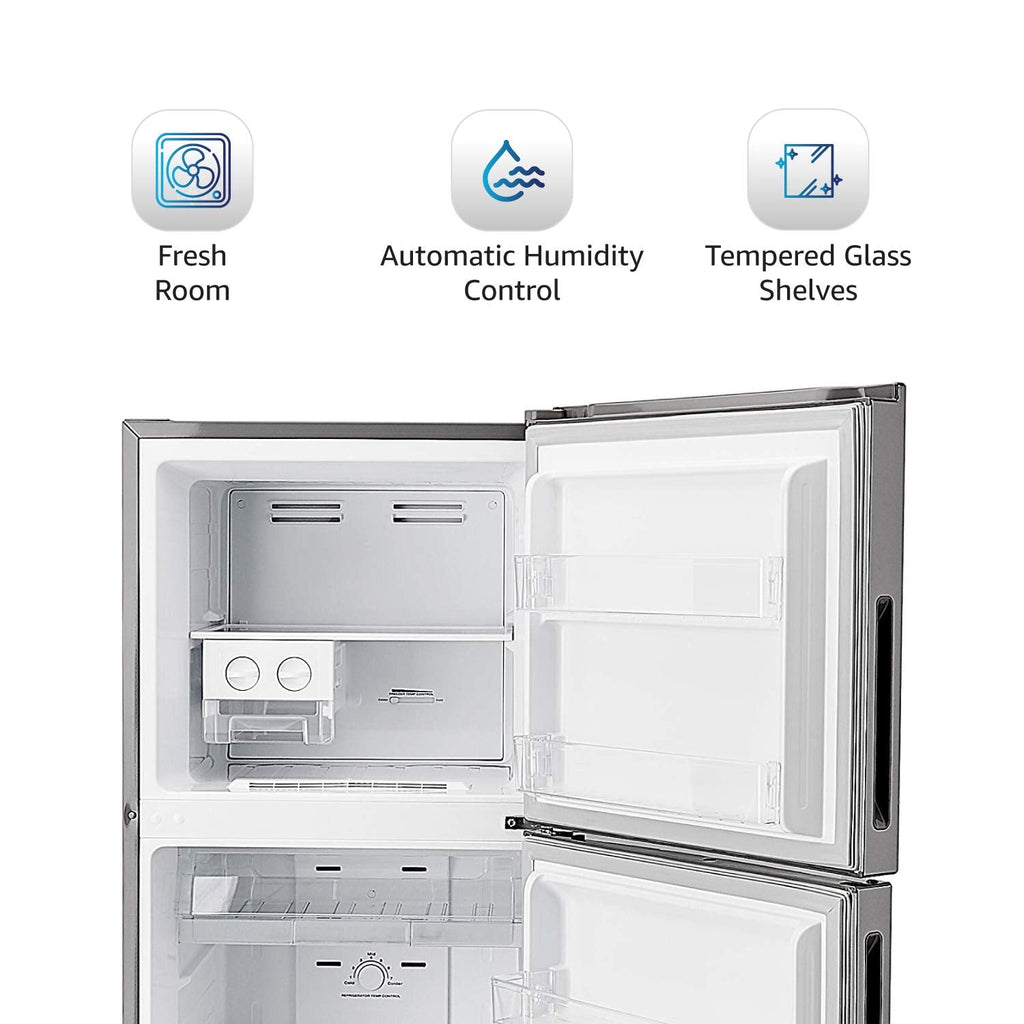 AmazonBasics 411 L 2 star Frost Free Double Door Refrigerator (Multi-airflow system, 2022 Model) (Minor Used)