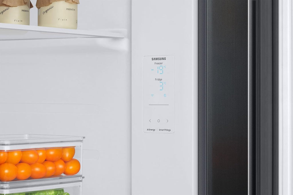 Samsung 653 L, 3 Star, Frost Free, Double Door, Convertible 5-in-1 Digital Inverter, Side By Side AI Enabled Smart Refrigerator with WiFi (RS76CG8003B1HL, Black Matt)