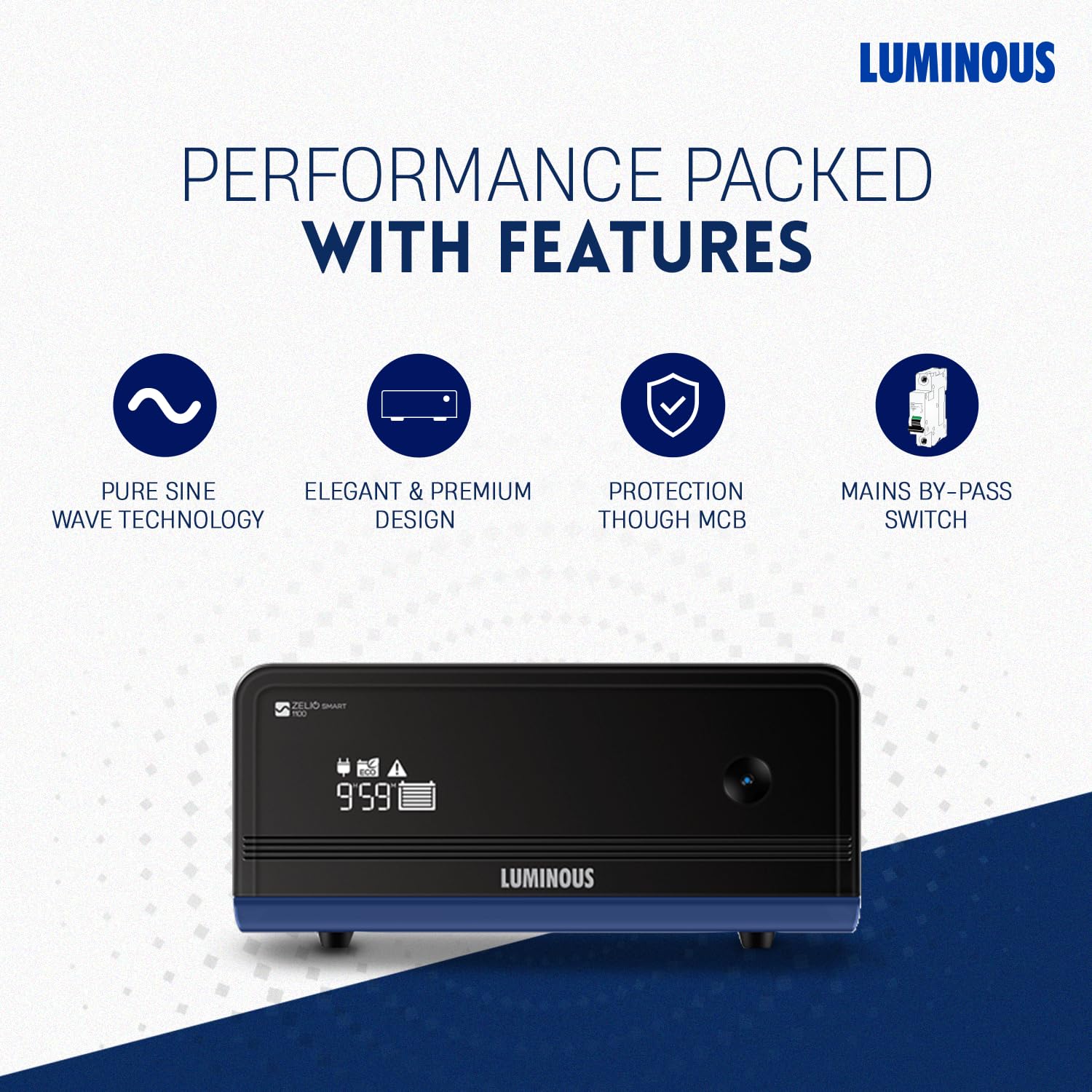 LUMINOUS ZELIO+ 1100/12V-V2 ZELIO1100 Pure Sine Wave Inverter