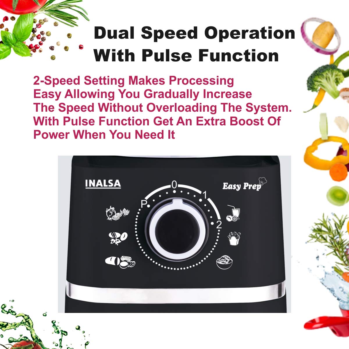 INALSA Food Processor with Atta Kneader 800 Watts|1.4L Processing Bowl 7 Accessories including Dough Maker Electric Chopper,French Fry Cutter, Slicer,Shredder,Meat Mincer Dough Maker Machine, Easy Prep
