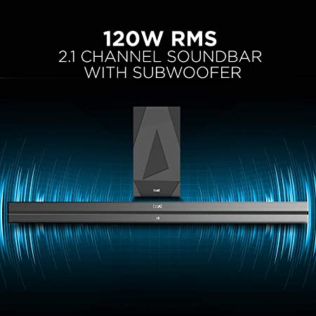 boAt Aavante Bar 1500 | 2.1 Channel Bluetooth Sound Bar, Sleek & Superior Design, 120W RMS Output & 60W RMS subwoofer