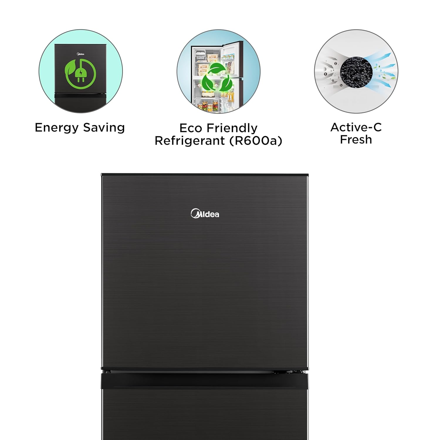 MDRT359FGI28,Midea, Frost Free, Convertible, Net Capacity 233 L, Real Inverter, 3 Star, Jazz Black (open Box Like New)