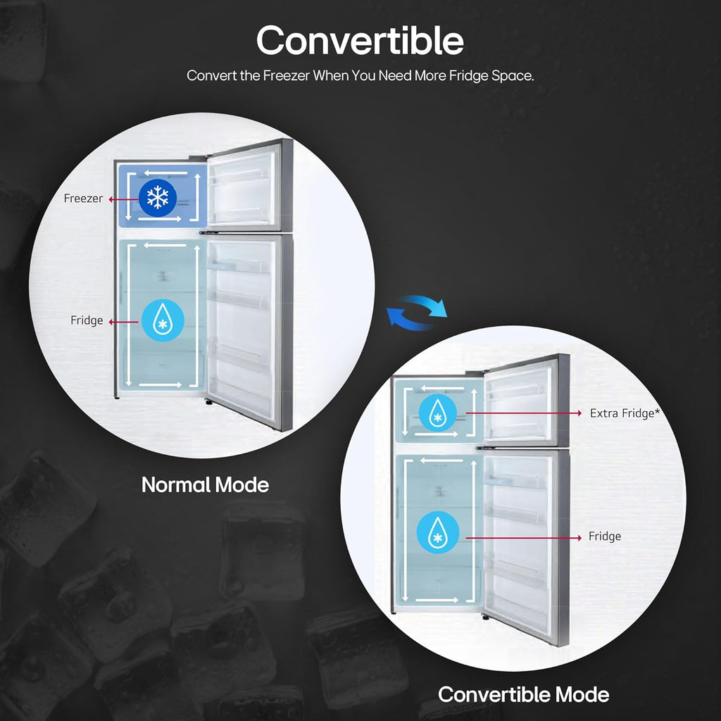 LG 240 L 3 Star Frost-Free Smart Inverter Double Door Refrigerator (GL-S292RDSX, Dazzle Steel, Convertible & Multi Air Flow Cooling)