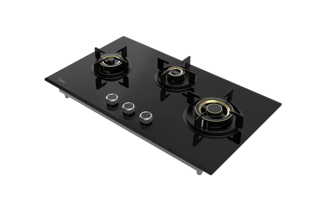 Midea Kitchen Built in Hob Semi Brass Series 3 Burner, Flame Failure Device, Auto Ignition MG75GT503CTD134B-IN