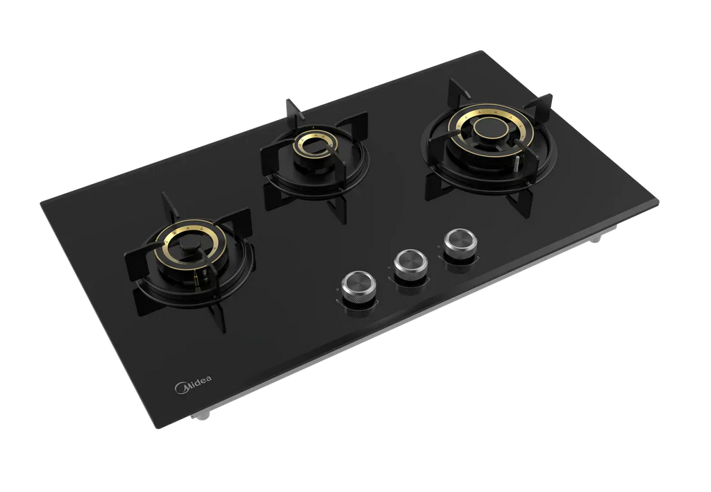 Midea Kitchen Built in Hob Semi Brass Series 3 Burner, Flame Failure Device, Auto Ignition MG75GT503CTD134B-IN