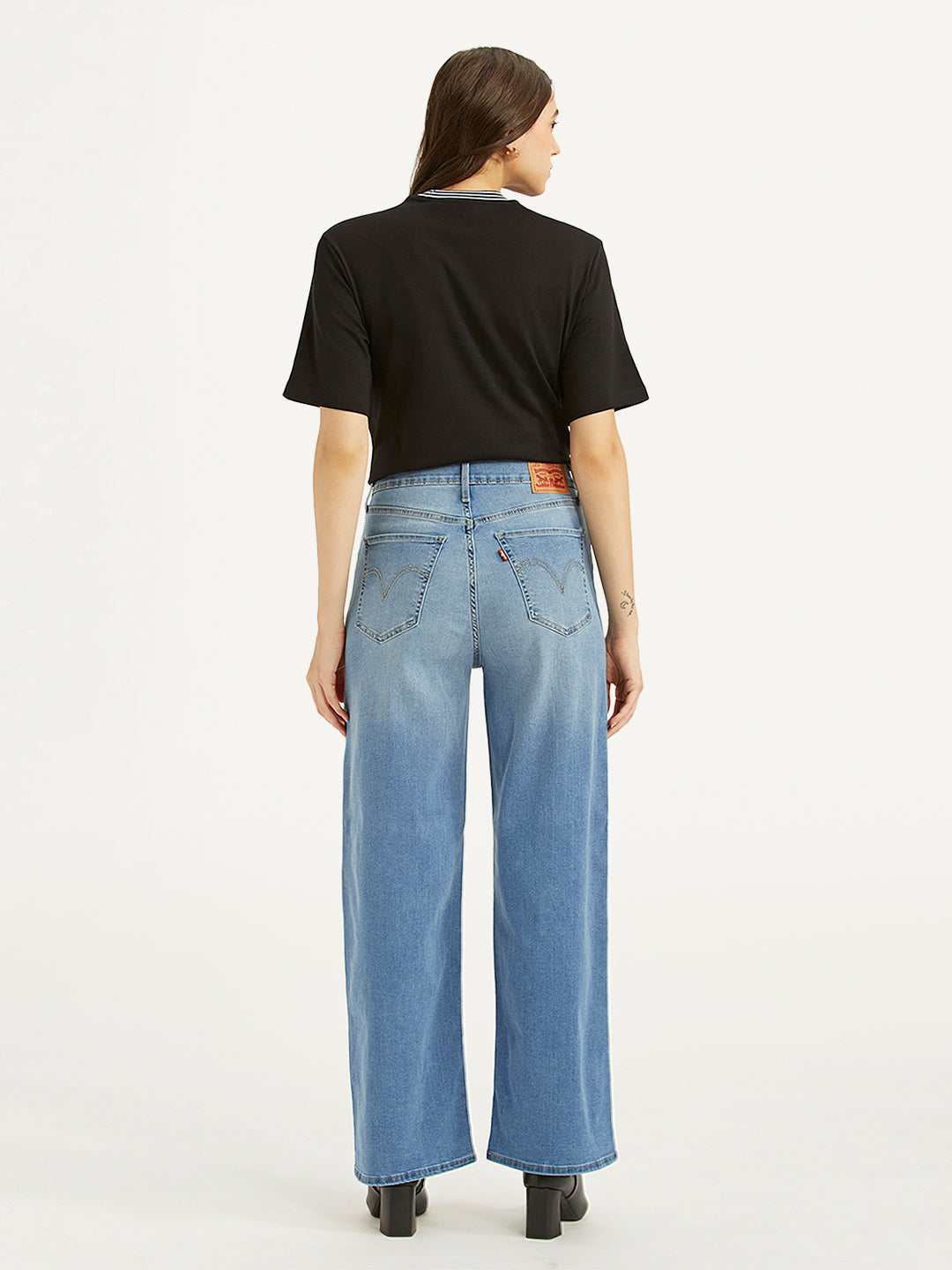 Women's Blue Mile High Wide Leg Fit High Rise Jeans