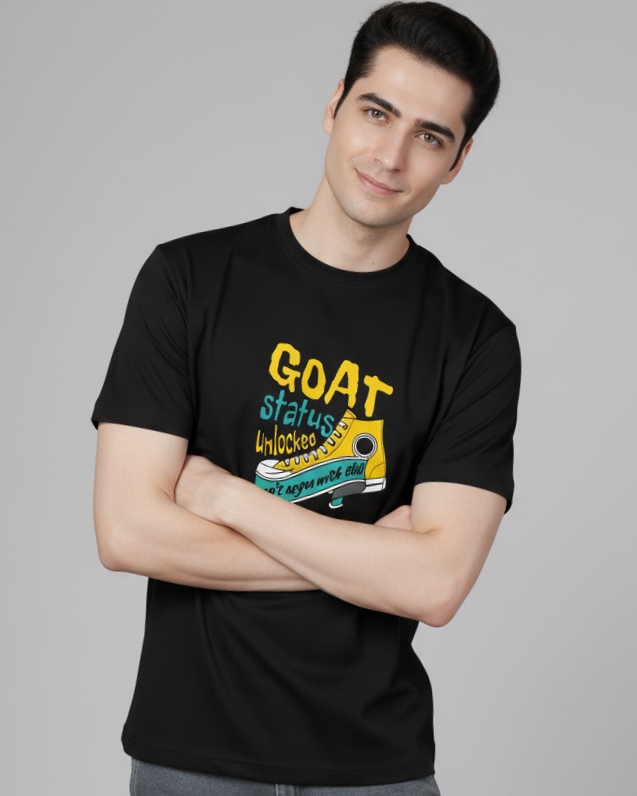 Men Cotton Black Printed Tshirt