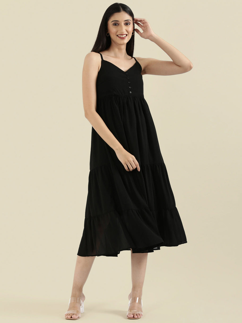 Georgette V-Neck Slip Dress
