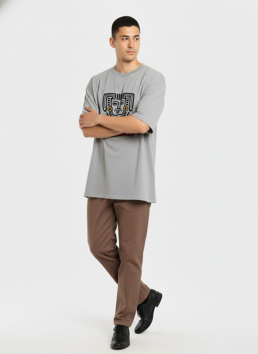 Men Oversized Cotton Tribal T-Shirt