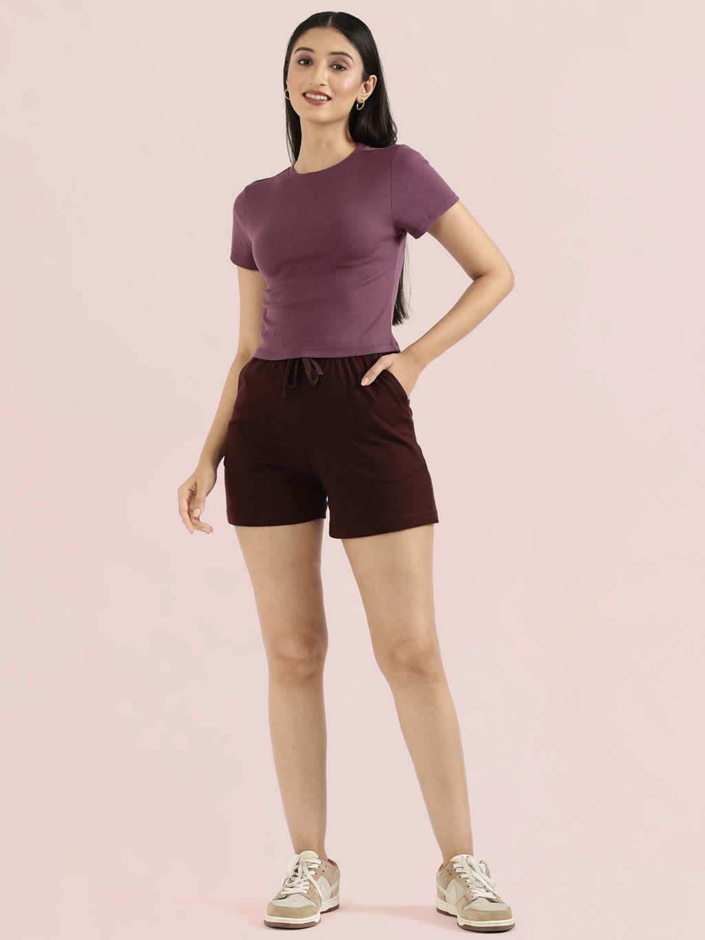 Rib Cotton Round Neck Crop Top