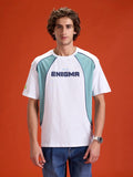 Casual Men Sporty Look Oversized Fit Tee With Print | White