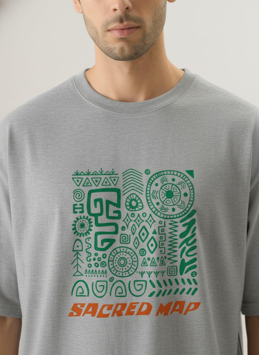 Men Oversized Cotton Tribal T-Shirt