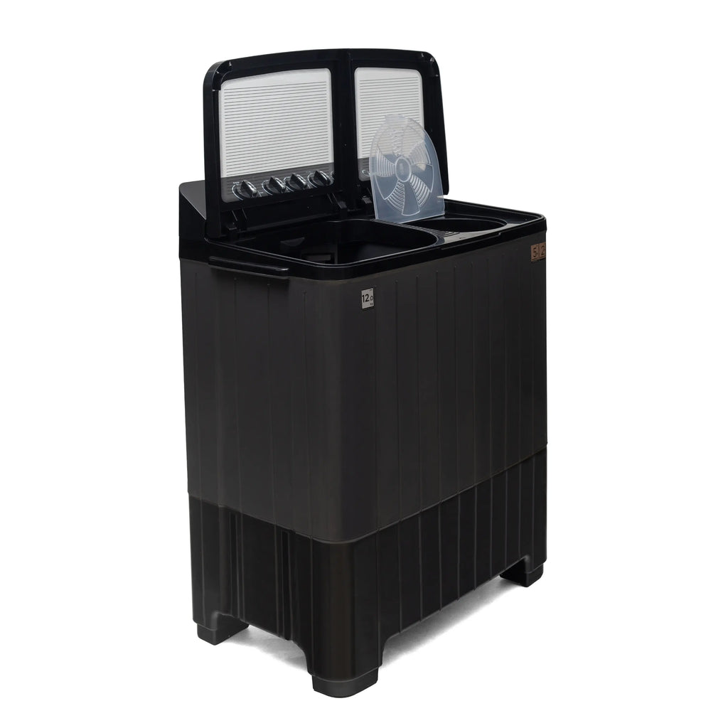 Midea Washing Machine Twin Tub 12 Kg, See Through Glass Lid, Soft CloseMWMSA120GPG(KG)