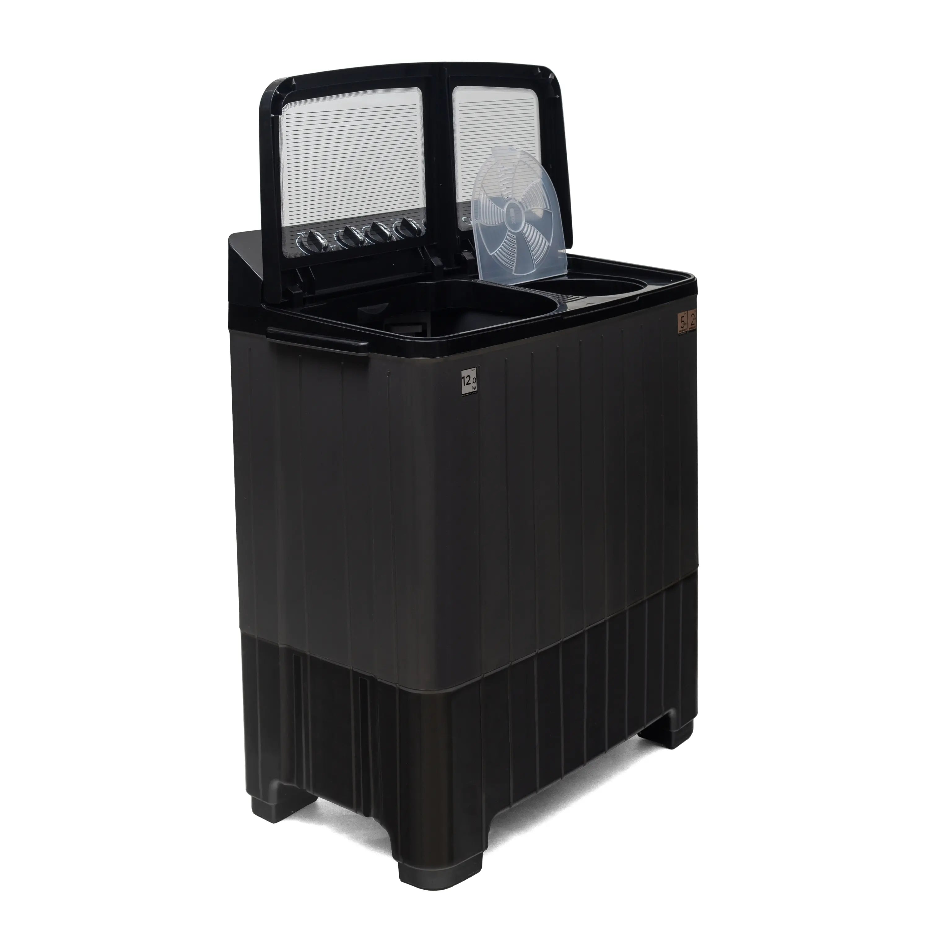 Midea Washing Machine Twin Tub 12 Kg, See Through Glass Lid, Soft CloseMWMSA120GPG(KG)