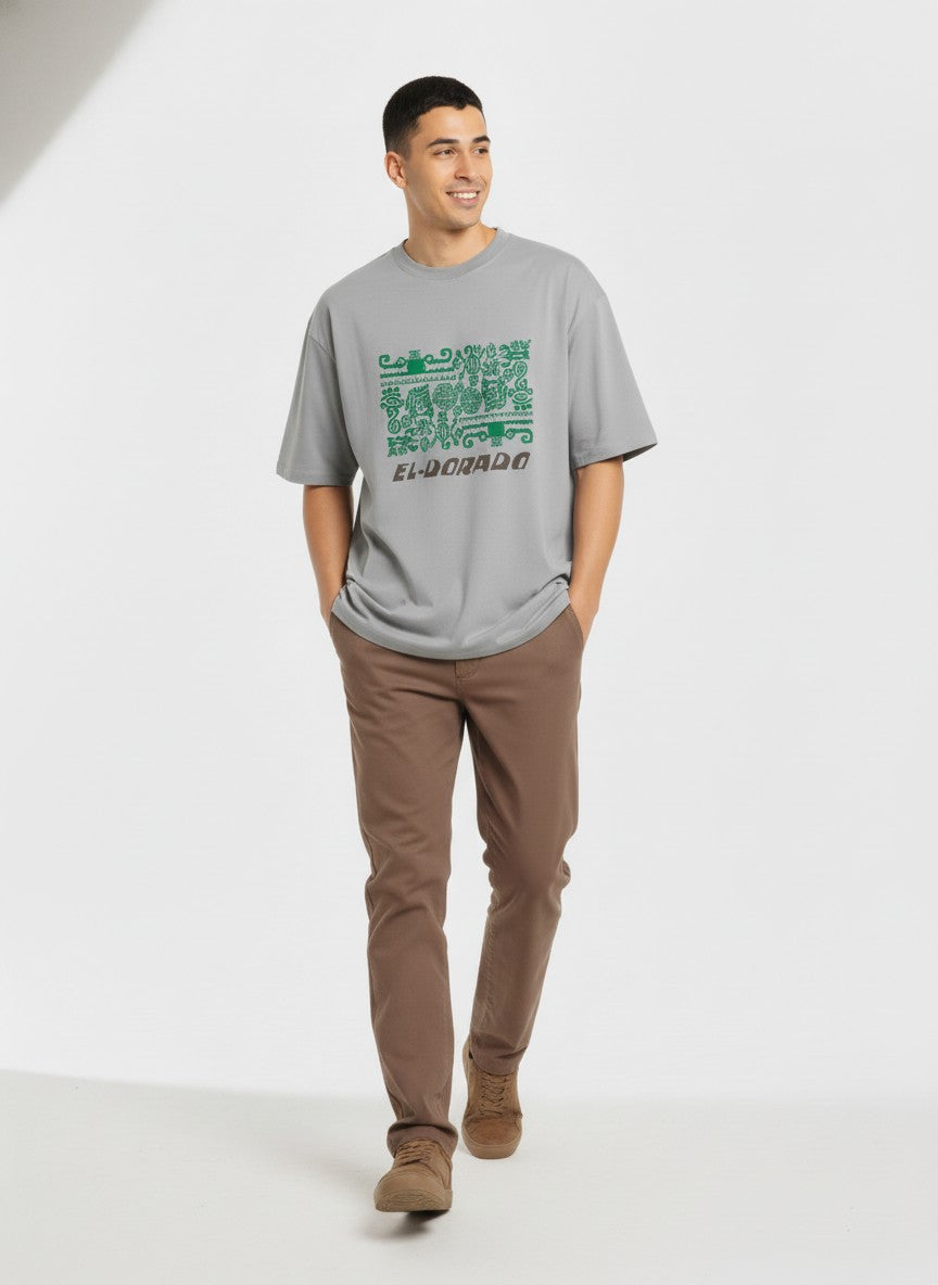 Men Oversized Cotton Tribal T-Shirt