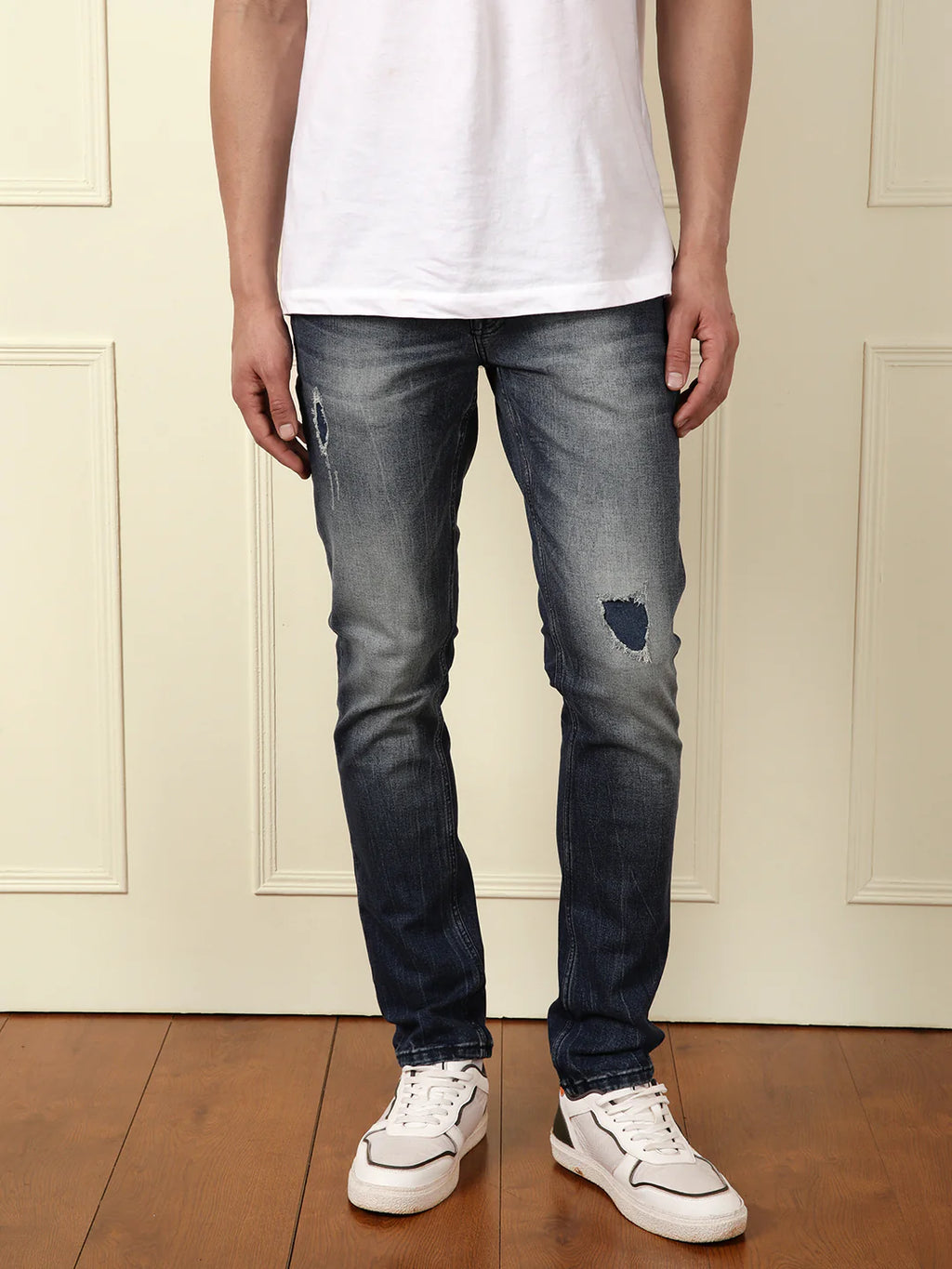 Acid Washed Patched Jeans